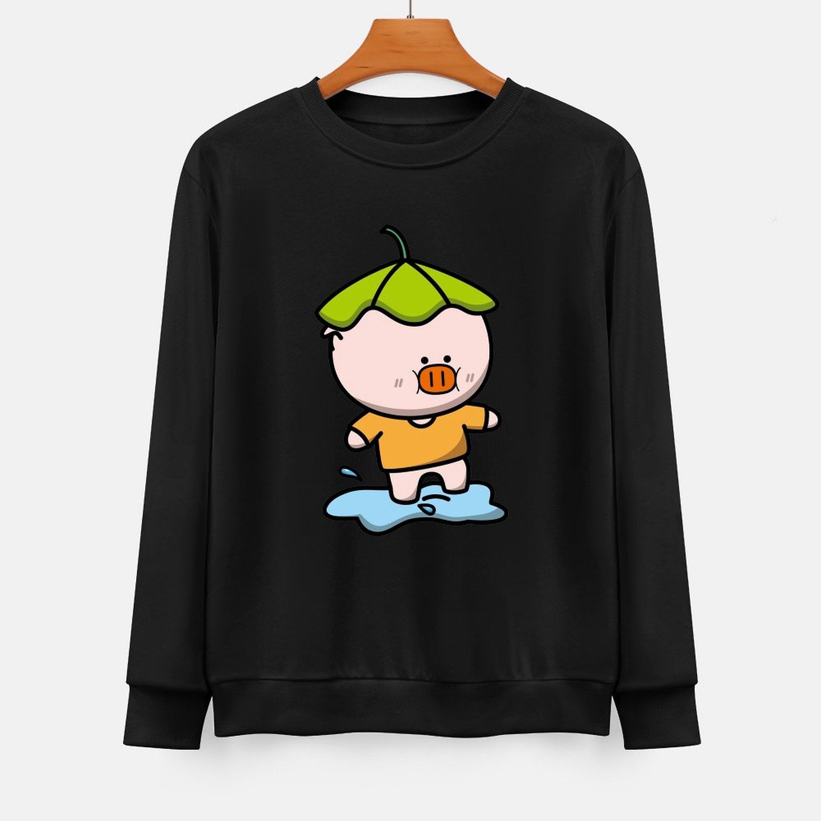 Front Patterned Long Sleeve TopCasual EasyWear